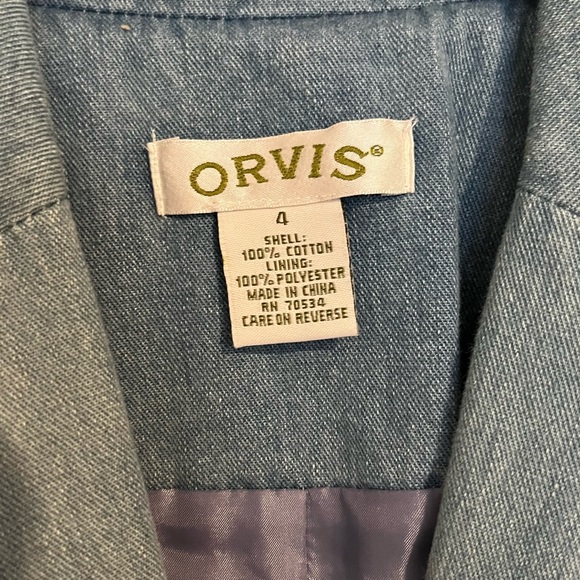 Orvis Women's Denim Blazer Jacket, Regular Size 4 - Picture 3 of 5